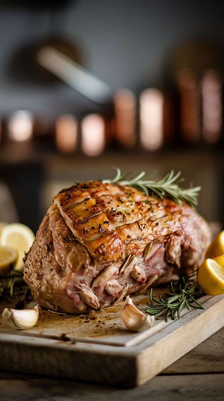 Garlic & Rosemary Roast Leg of Lamb – Tender & Elegant!